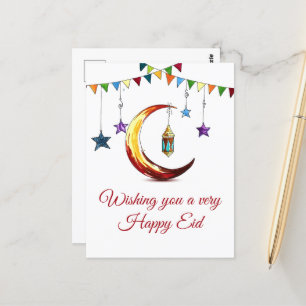 Carte Postale Aïd Moubarak - Croissant islamique