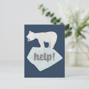 Carte Postale Aidez l'ours polaire