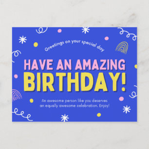 Carte Postale Aie un anniversaire extraordinaire !