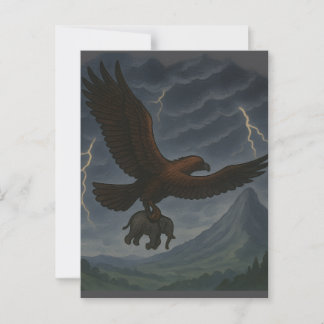 Carte Postale Aigle d'or géant portant l'art de l'Imaginaire d'é