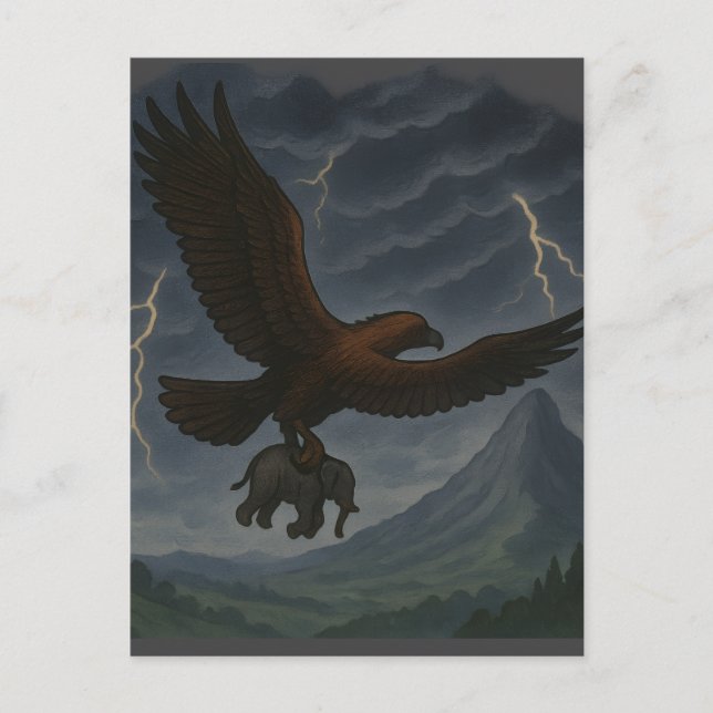 Carte Postale Aigle d'or géant portant l'art de l'Imaginaire d'é (Devant)