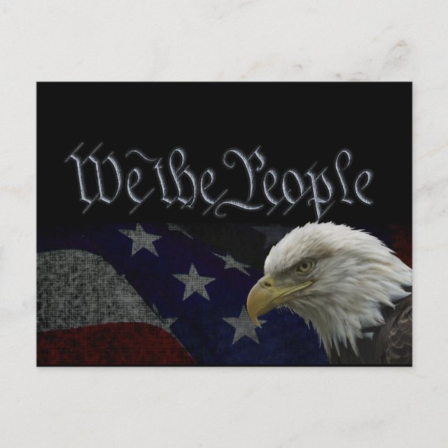 Carte Postale Aigle et drapeau patriotiques (Devant)