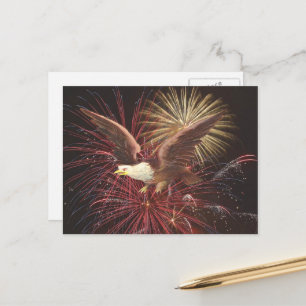 Carte Postale Aigle et feux d'artifice en arrière-plan, ZSSG