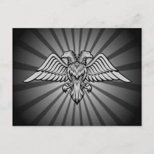 Carte Postale Aigle gris à deux têtes