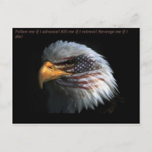 Carte Postale Aigle patriotique avec arrière - plan du drapeau