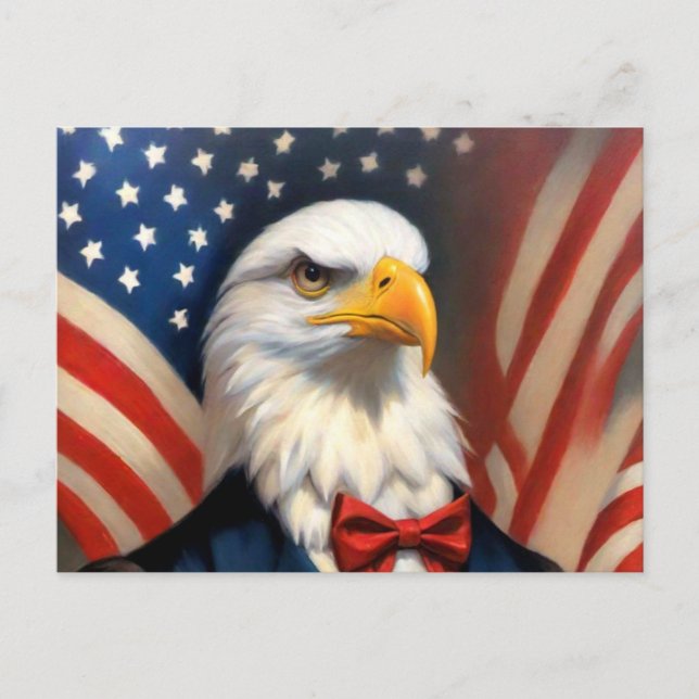 Carte Postale Aigle patriotique du quatre juillet (Devant)