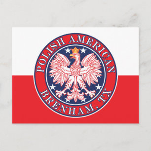 Carte Postale Aigle polonaise américaine de Brenham Texas