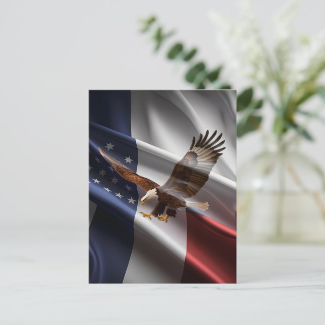 Carte Postale Aigle qui s'enfonce sur les bandes (Debout devant)
