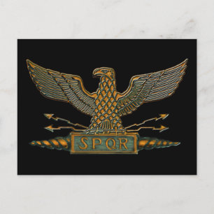 Carte Postale Aigle Romain Finition Cuivre