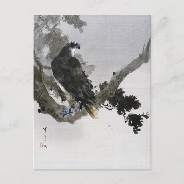 Carte Postale Aigle sur la branche des pins, Watanabe Seitei (Devant)