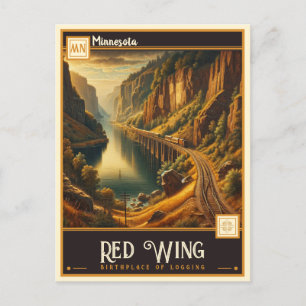Carte Postale Aile rouge, Minnesota VINTAGE