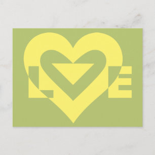 Carte Postale Aimer Jaune sur Sage Green