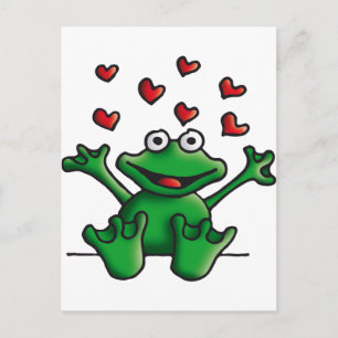 Carte Postale aimer la grenouille cardiaque