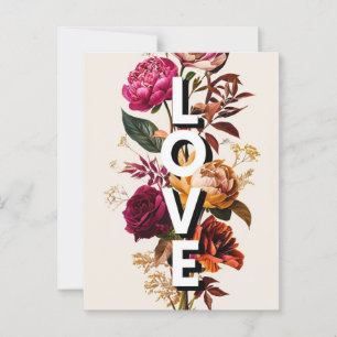 Carte Postale Aimer la typographie florale
