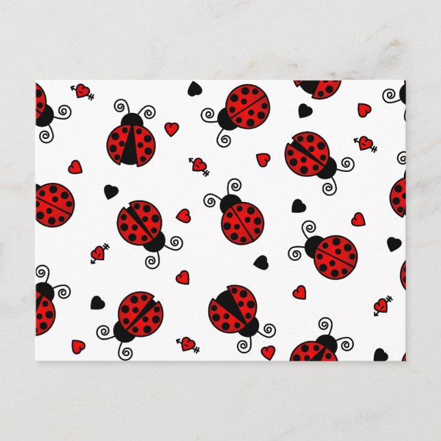 Carte Postale Aimer les bogues Red Ladybugs (Devant)