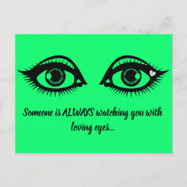 Carte Postale Aimer les yeux mignon Encourageant Citation Lime V