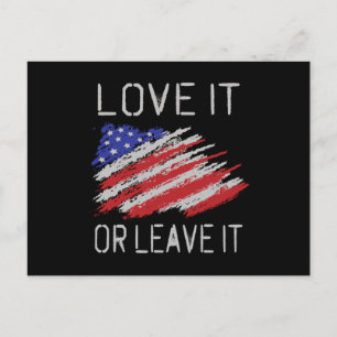 Carte Postale Aimez-le ou laissez-le États-Unis Drapeau