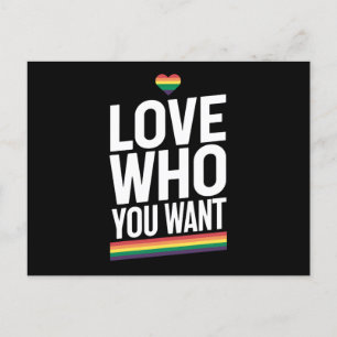 Carte Postale Aimez qui vous voulez drapeau Gay pride arc-en-cie