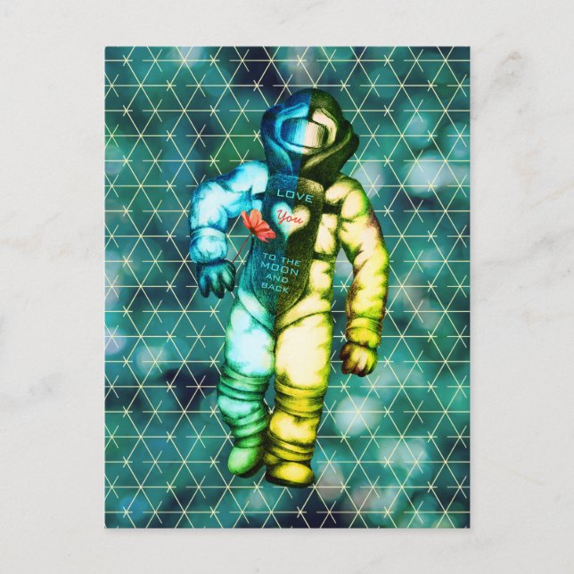 Carte Postale Aimez-vous à l'astronaute de la Lune Dessiner l'es (Devant)