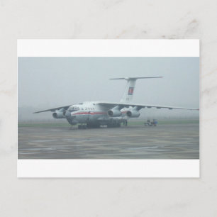Carte Postale Air Koryo à l'aéroport de Pyongyang DPRK Il-76 TD