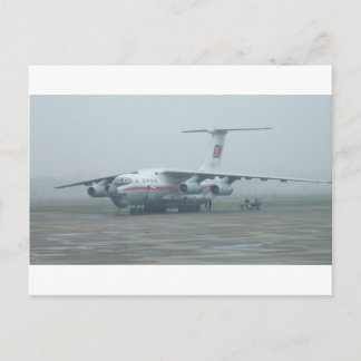 Carte Postale Air Koryo à l'aéroport de Pyongyang DPRK Il-76 TD