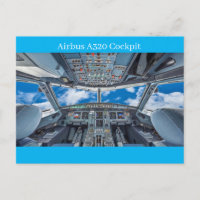 Carte postale Airbus A320 Cockpit