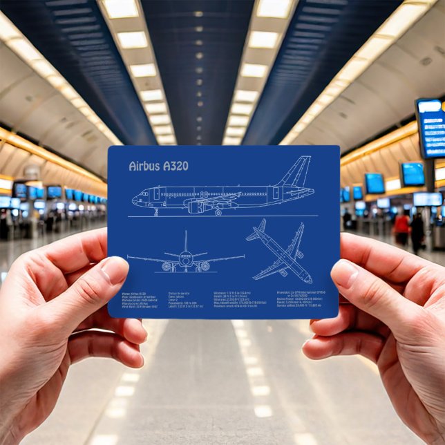 Carte Postale Airbus A320 - Plans de dessin de plan d'avion AD (Créateur téléchargé)