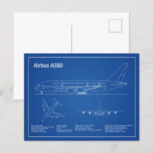 Carte Postale Airbus a380 - Plans de dessin du plan directeur de