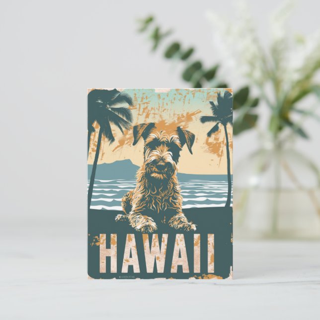 Carte Postale Airedale Hawaii Voyage de vacances (Debout devant)