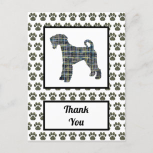 Carte Postale Airedale Terrier Chien Silhouette Merci