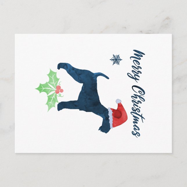 Carte Postale Airedale Terrier de Noël (Devant)