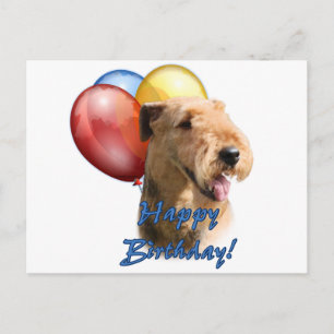 Carte Postale Airedale Terrier Joyeux ballon d'anniversaire