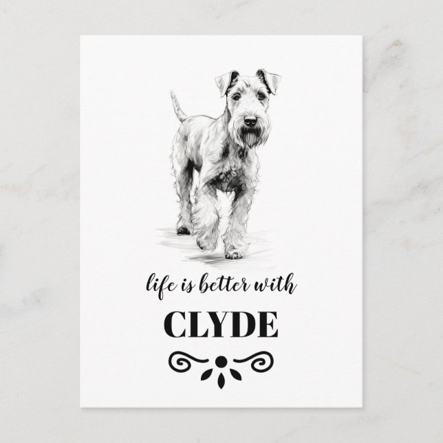 Carte Postale Airedale Terrier Life est meilleur Nom de chien pe (Devant)