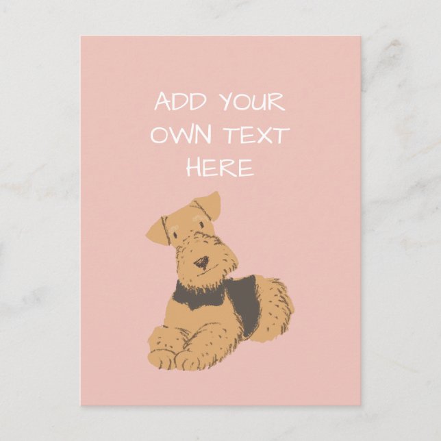 Carte postale Airedale Terrier Personnalisé Nom Du (Devant)