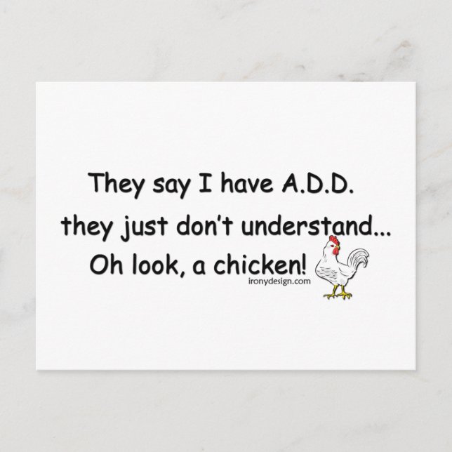 Carte Postale AJOUTER Humour poulet (Devant)