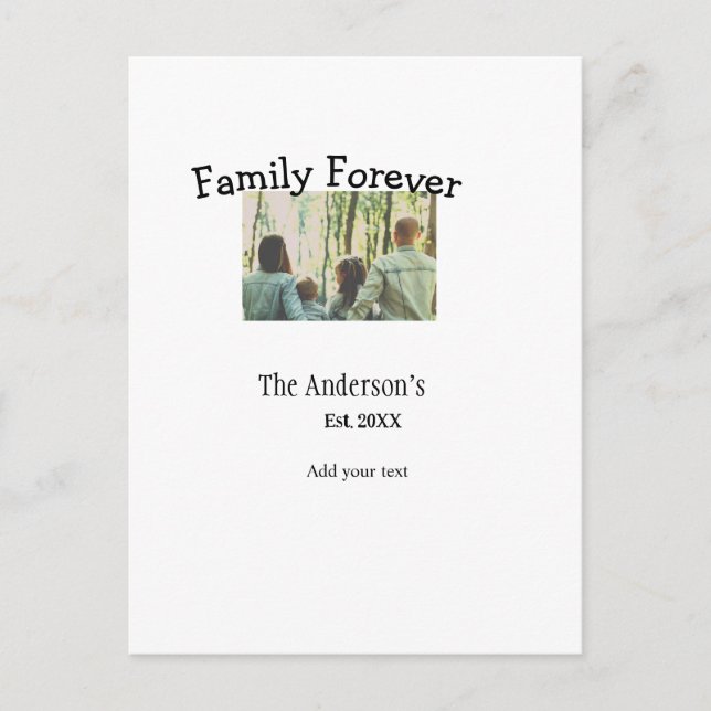Carte Postale Ajouter le nom de famille photo année rustique vin (Devant)