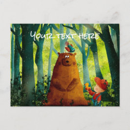 Carte Postale Ajouter photo et texte Jolie aquarelle nature Vert