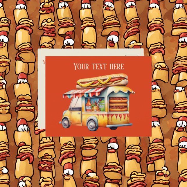 Carte Postale Ajouter un message aux fournisseurs de hotdog mign (Créateur téléchargé)