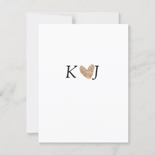 Carte Postale Ajouter une lettre de nom mariage or coeur parties