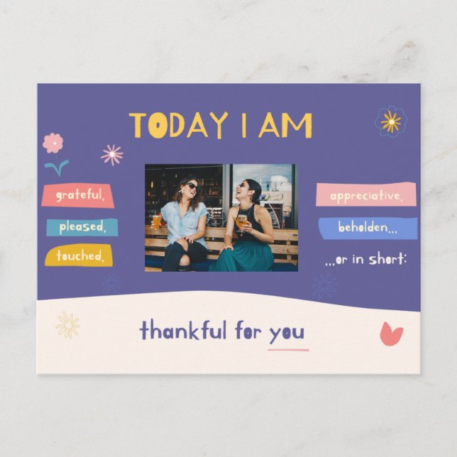 Carte Postale Ajouter une photo - gentil personnel général Merci (Devant)