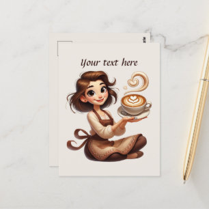 Carte Postale Ajouter votre café texte