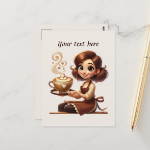 Carte Postale Ajouter votre café texte