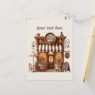 Carte Postale Ajouter votre café texte