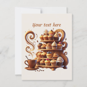 Carte Postale Ajouter votre café texte