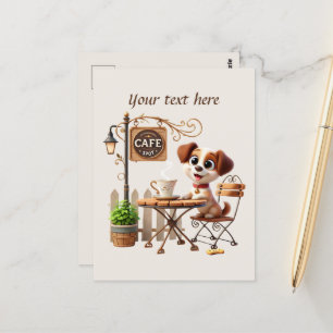 Carte Postale Ajouter votre café texte