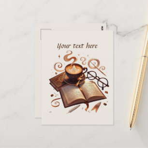 Carte Postale Ajouter votre café texte