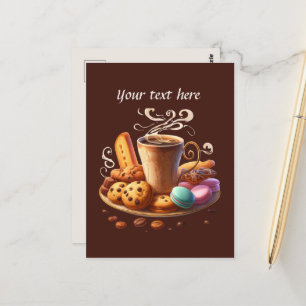 Carte Postale Ajouter votre café texte