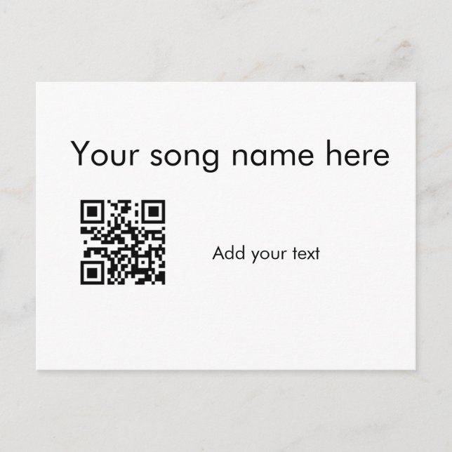 Carte Postale Ajouter votre nom de chanson ici q r code ajouter  (Devant)