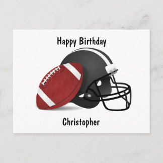 Carte Postale Ajoutez votre nom Joyeux Anniversaire Football