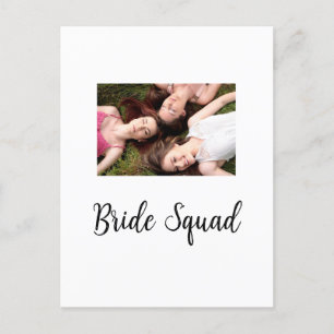 Carte Postale Ajoutez votre nom photo bridesmaid squad marié par